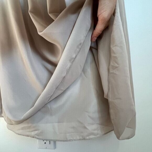 Bill Levkoff Strapless Maxi Dress Gown Prom Bridesmaid Formal Neutral Grey Tan 4 - Picture 12 of 15